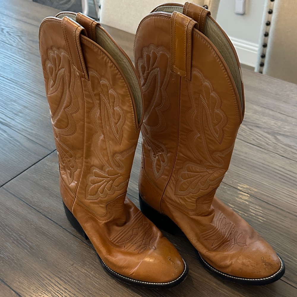 Hondo Tan Leather Cowboy Boots‎ size 8.5 EE